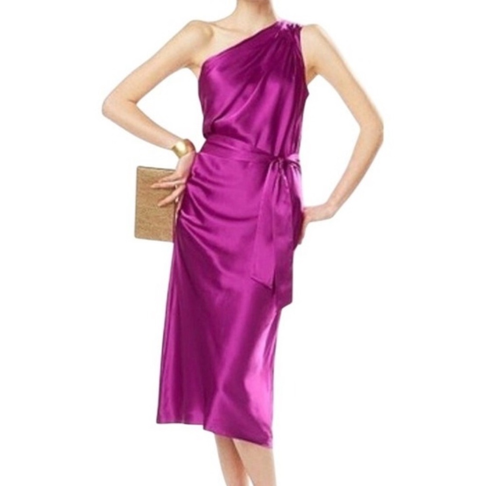 Banana Republic 100% Silk One Shoulder Shift Dress size 2